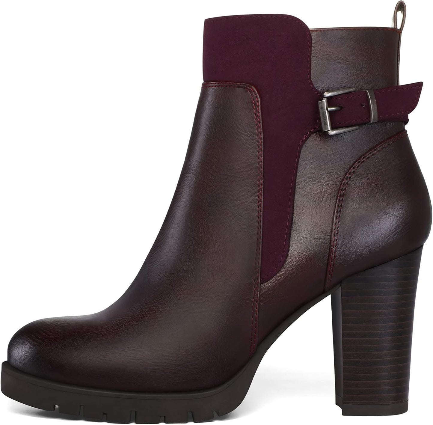 mysoft Women's Ankle Boots with Chunky Stacked Heel Design