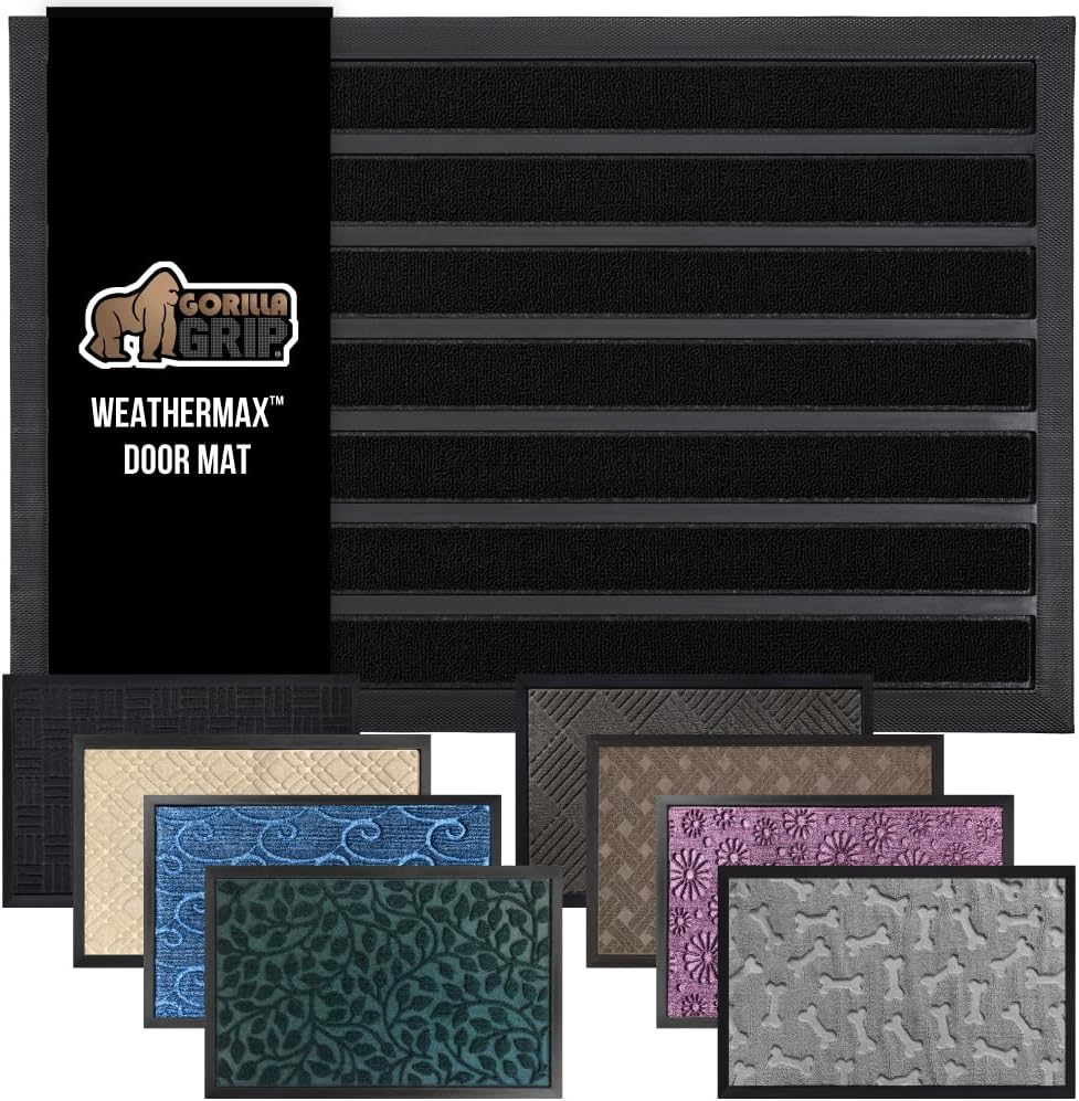 GORILLA GRIP Waterproof All-Season Doormat for Indoor Outdoor Use