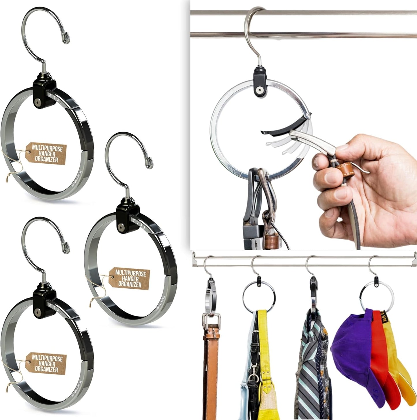 Multipurpose Closet Hangers for Ties, Belts, and More Storage