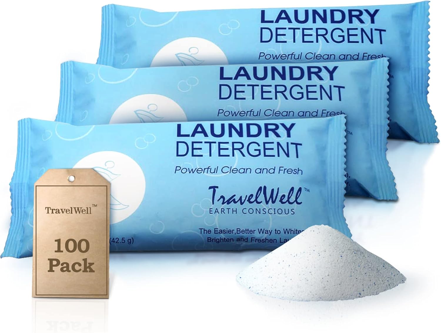 Travelwell Laundry Detergent Packets - Clean & Fresh Clothes On-the-Go