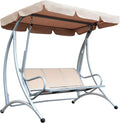 Outsunny 3-Seat Outdoor Porch Swing Chair with Canopy