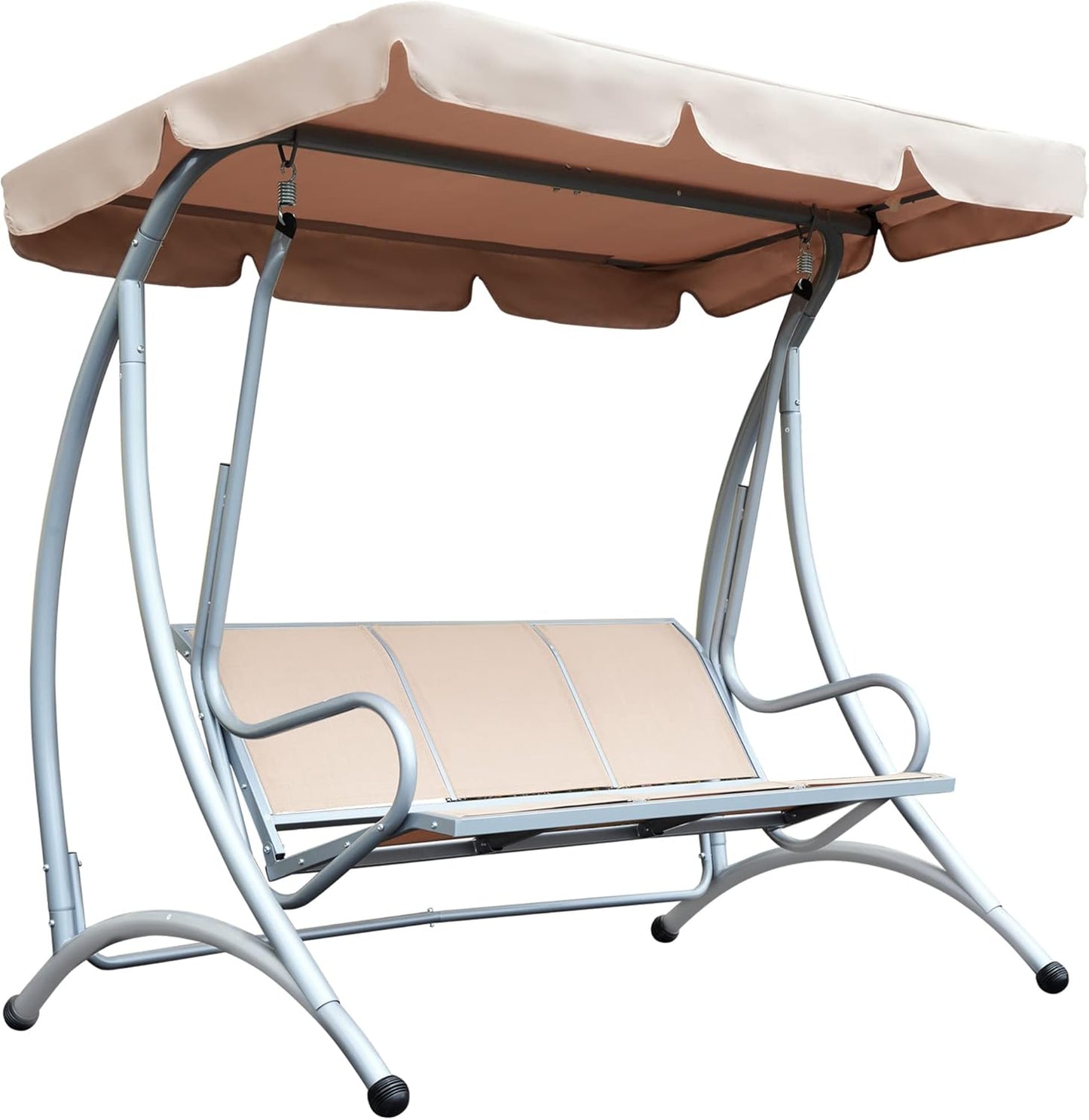 Outsunny 3-Seat Outdoor Porch Swing Chair with Canopy