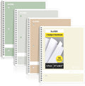 Spiral Notebooks Wide Ruled 4-Pack - Color-Coded 1-Subject Pads