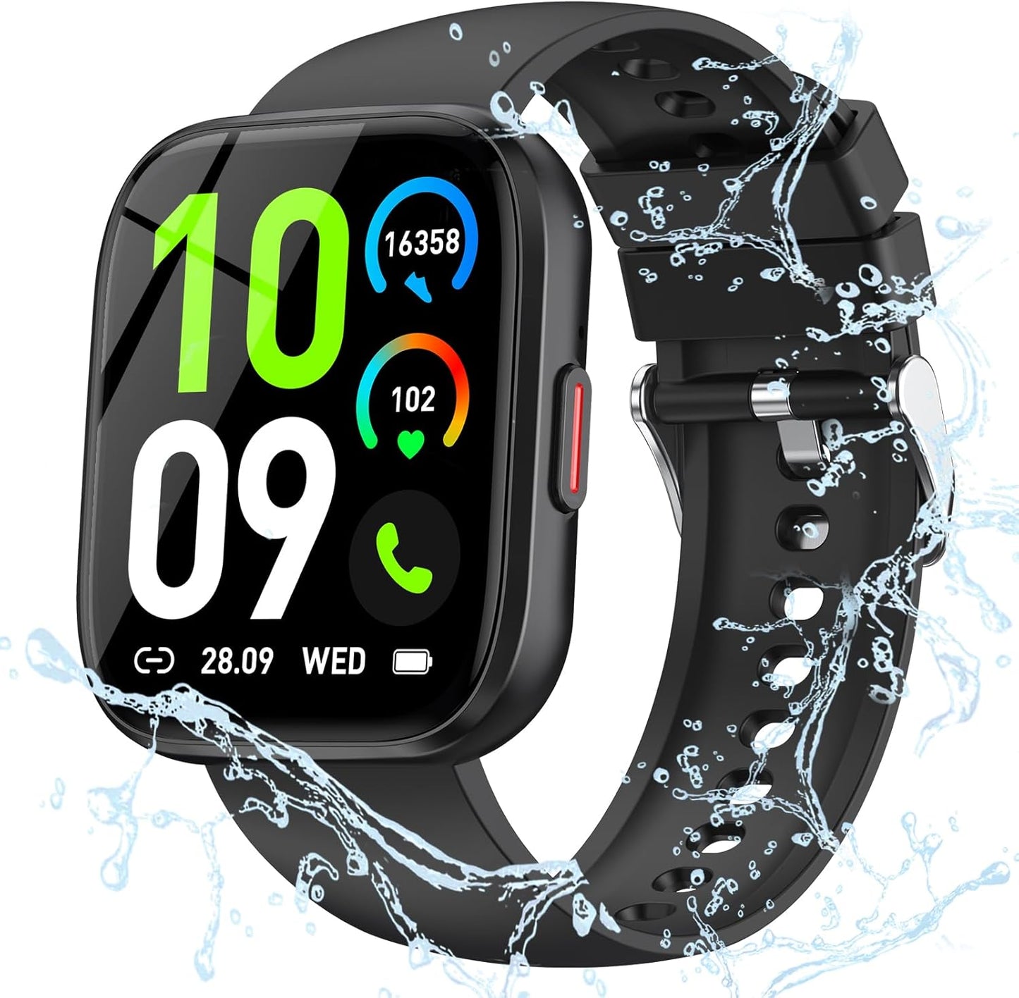 Paukila Smartwatch with Call Answer, 120+ Sports Modes, Health Monitoring, Long Battery, IP68 - Men Women Fitness
