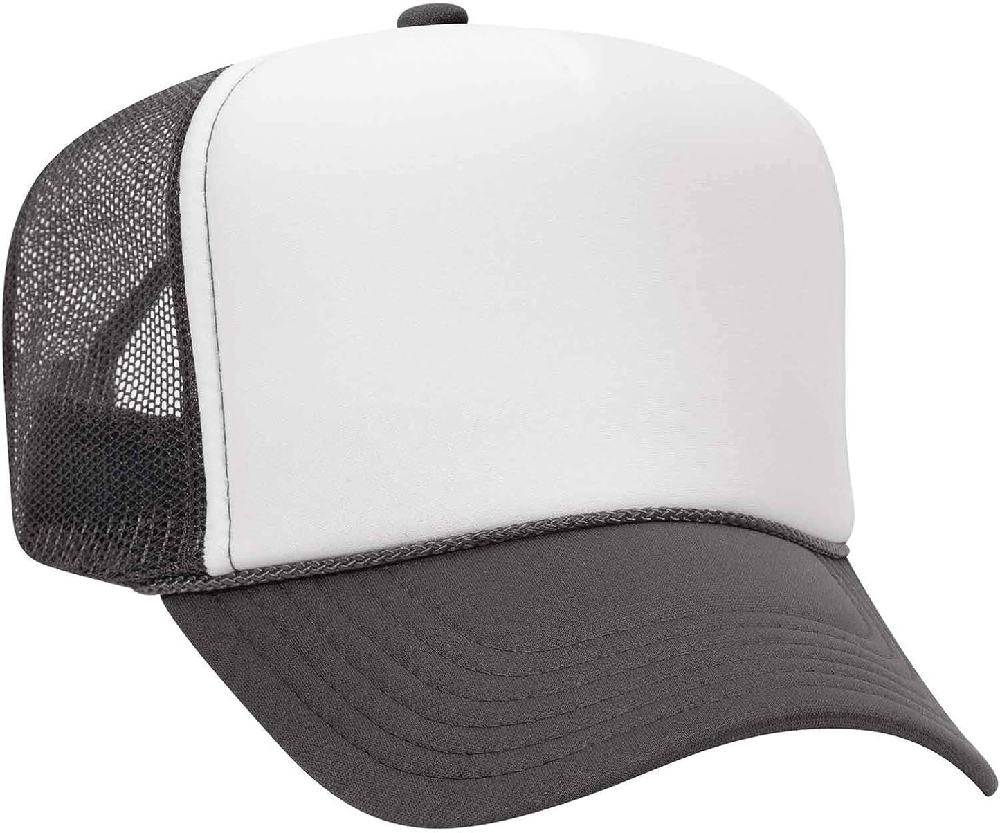 Polyester Foam Front 5 Panel High Crown Trucker Hat - 12 Pcs