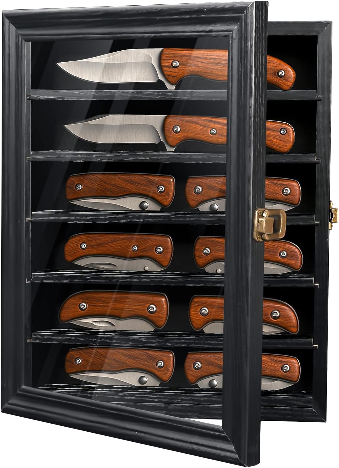 Knife Display Case with HD Tempered Glass for Collections