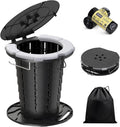 Retractable Portable Toilet with Cushion - Adjustable Folding Camping
