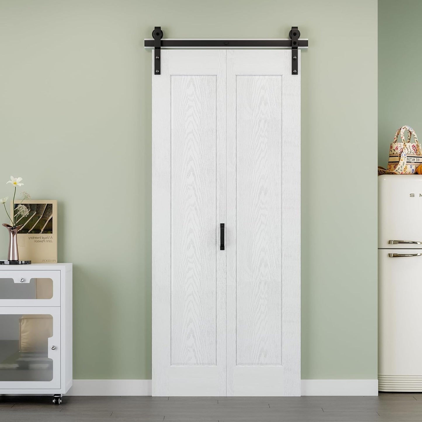 24 x 84 Bi-Fold Barn Door with 28 Track Kit for Closets