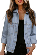 Sidefeel Womens Denim Jackets Casual Long Sleeve Jean Jacket