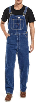 HISEA Men's Denim Bib Overalls - Durable Workwear with Tool Pockets 8
