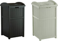 Suncast 2 Pack 33 Gallon Outdoor Garbage Can - Durable Hideaway Design