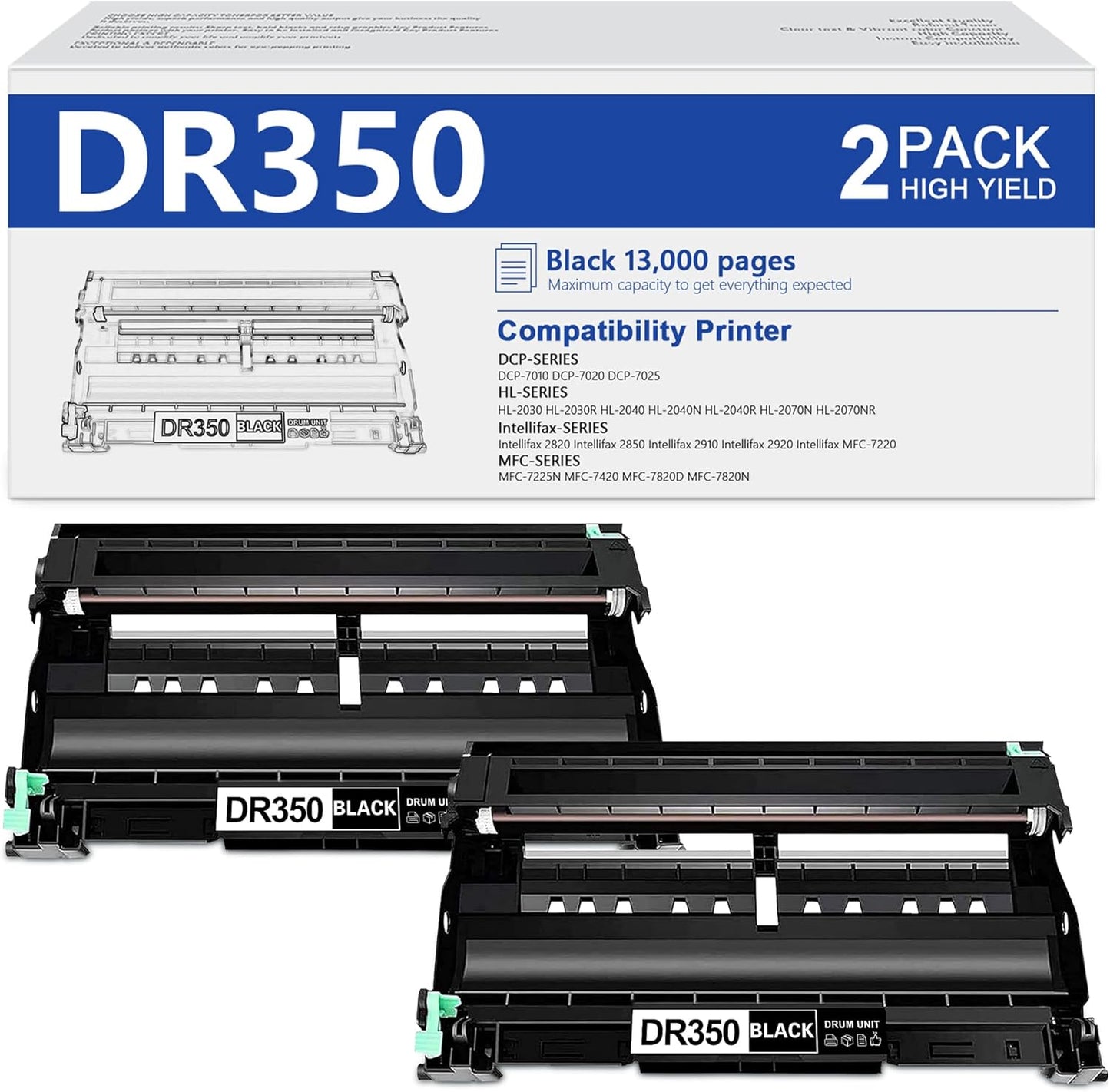 DR350 Drum Unit Replacement for Brother Printers - High Yield