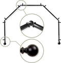 13/16ft Jodi 5-Sided Bay Window Curtain Rod - Black