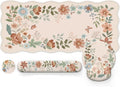 Floral Mouse Pad Set with Wrist Support - Large Ergonomic Desk Pad