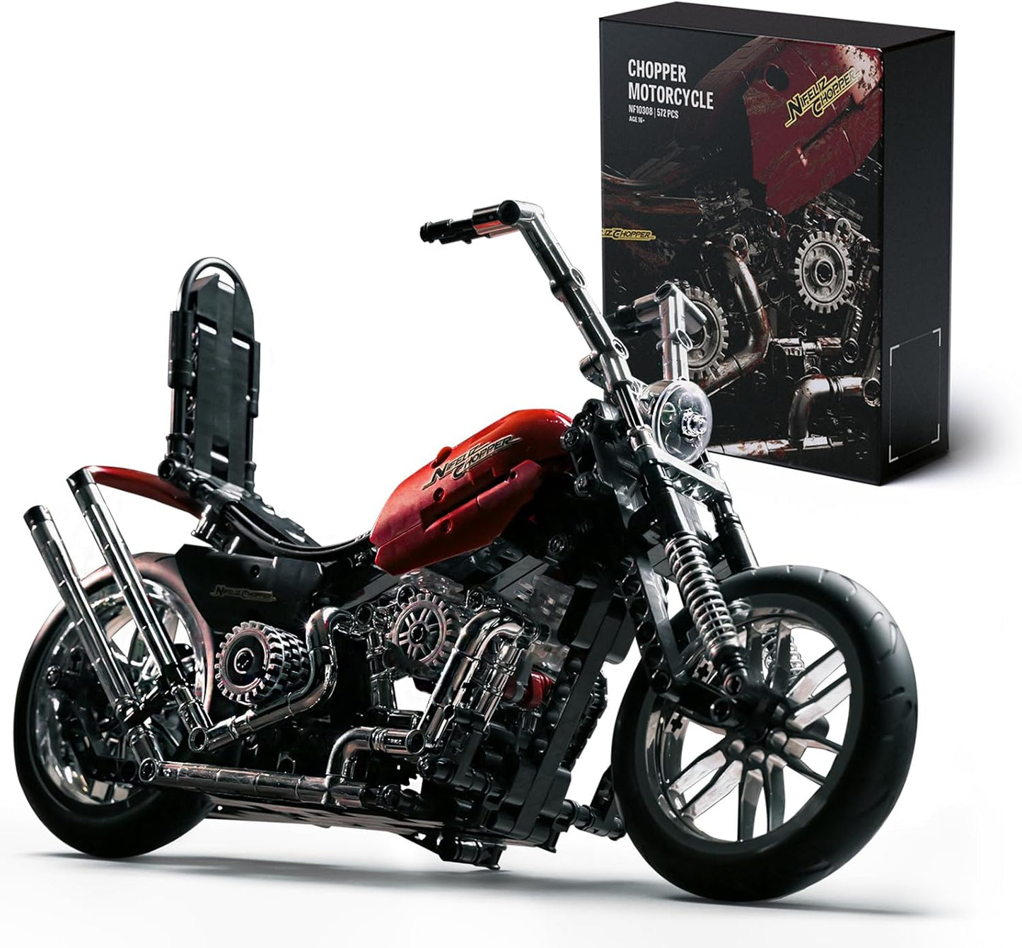 Nifeliz Chopper Motorcycle Building Set for Classic Motorbike Fans