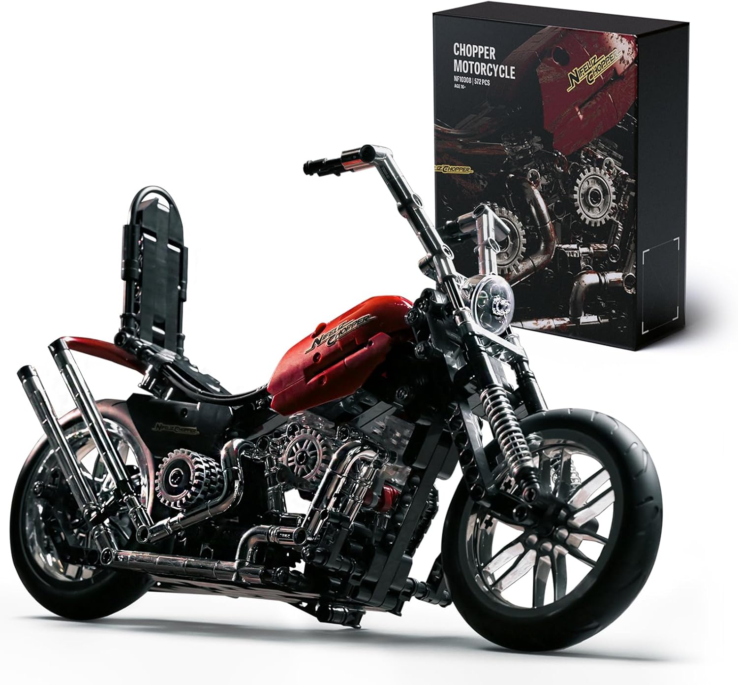 Nifeliz Chopper Motorcycle Building Set for Classic Motorbike Fans