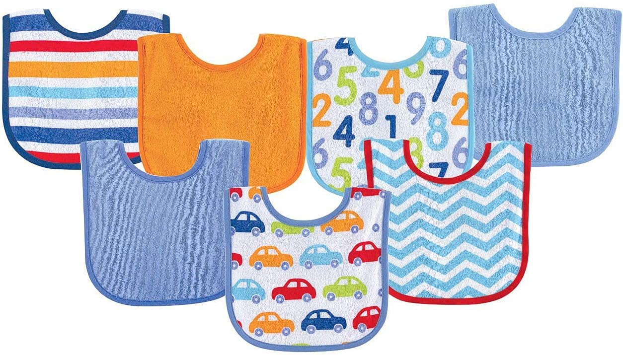 Luvable Friends Baby Cotton Terry Drooler Bibs for Easy Cleanup