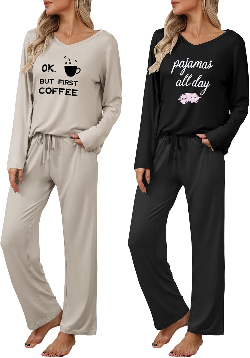 Ekouaer Womens 2 Pack Pajama Set for Ultimate Comfort