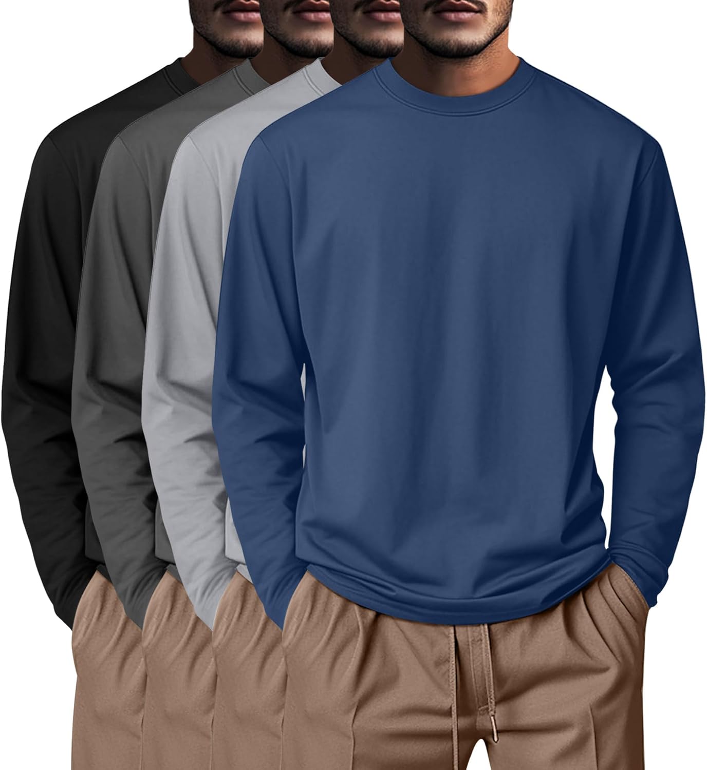 Neer 4 Pack Mens Big and Tall Shirts for Comfort and Style