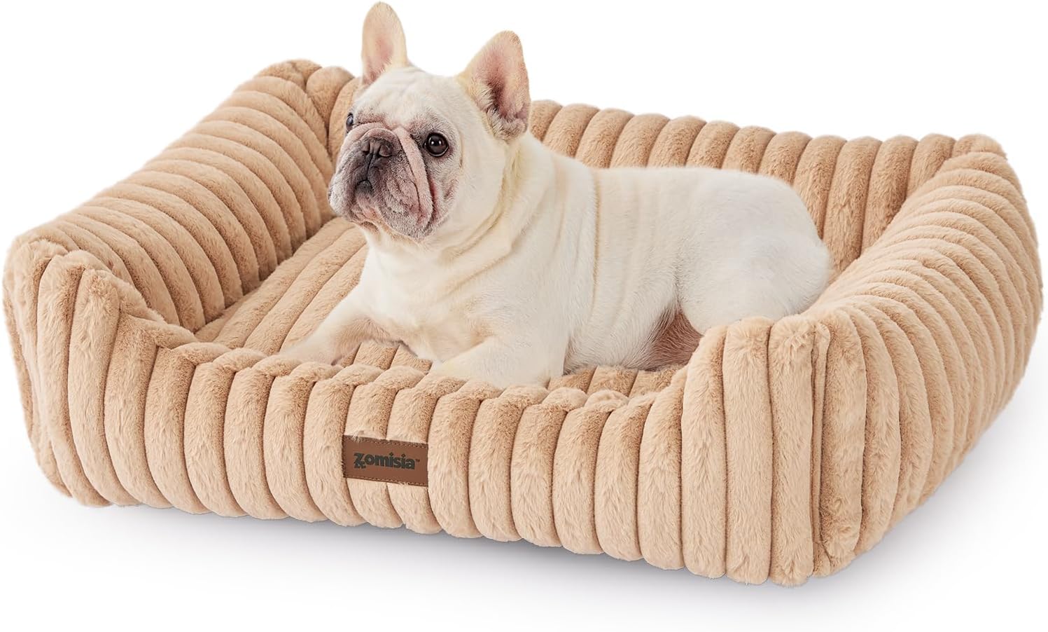 Orthopedic Medium Dog Bed with Fluffy Cover and Anti-Slip Base