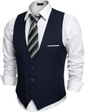 Men's Slim Fit Casual Business Suit Vest - Cotton Blend Waistcoat