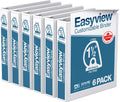 Easyview 1.5 in D-Ring Binders Pack of 6 - White View Covers