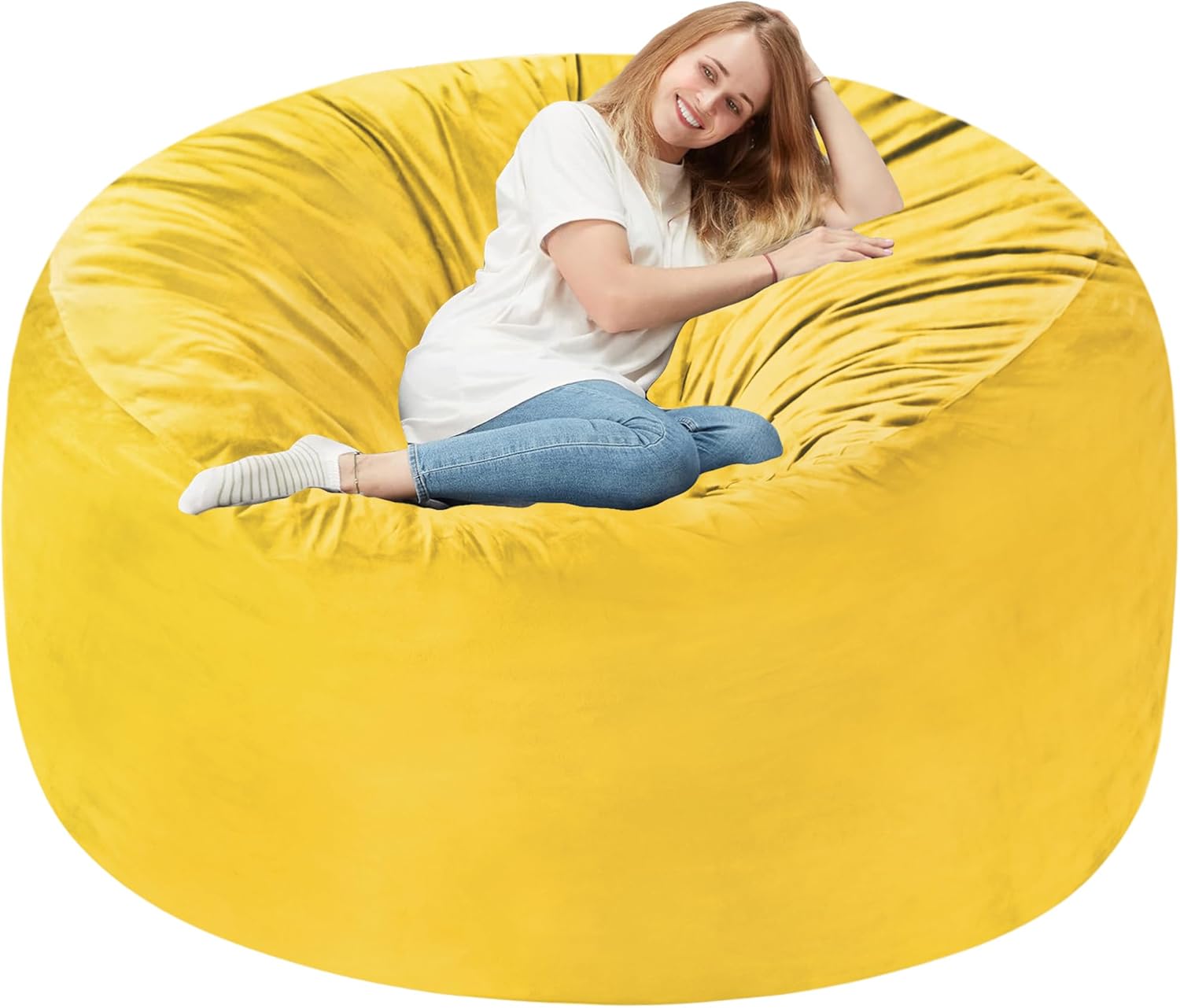 Homguava 6 FT Bean Bag Chair with Memory Foam Comfort