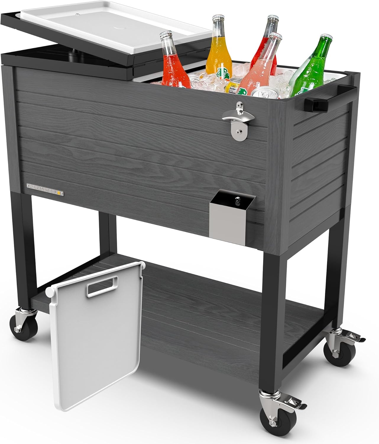 Permasteel 80 Quart Party Cooler with Wheels for Outdoor Fun