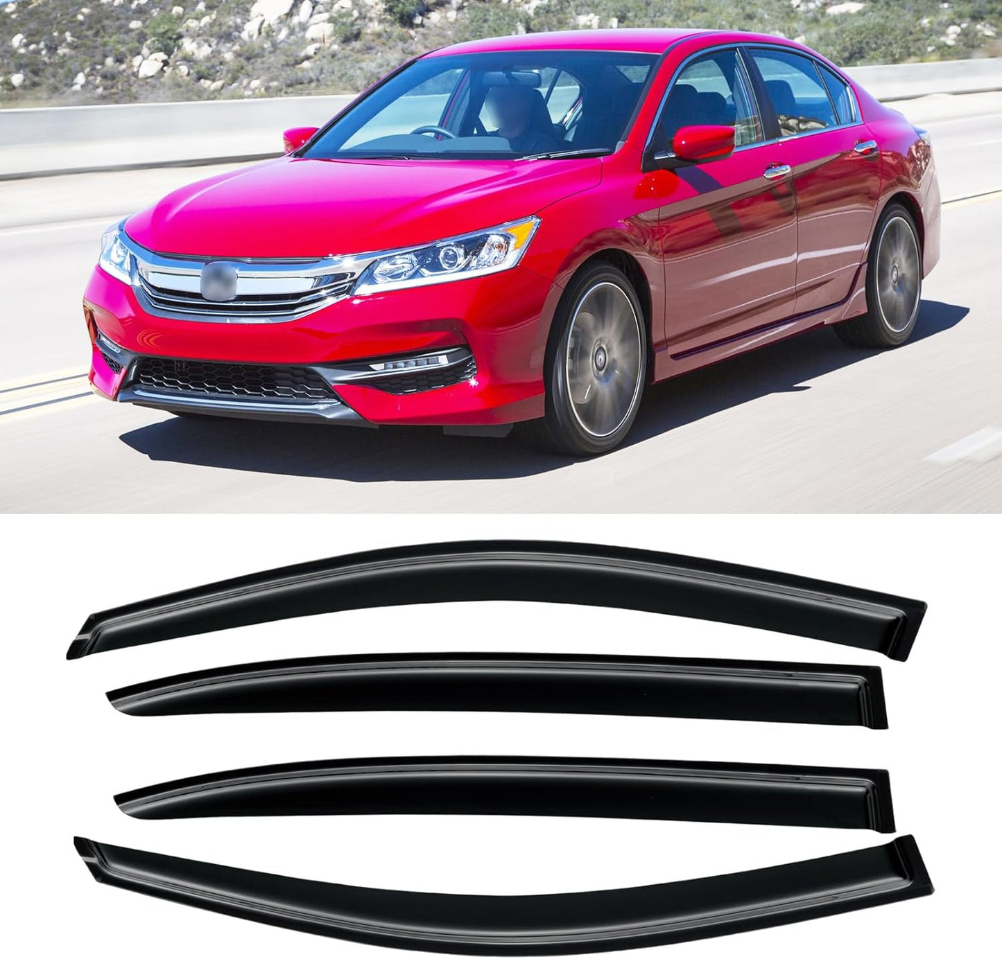 Window Rain Guards for 2008-2017 Honda Accord - Durable Visors