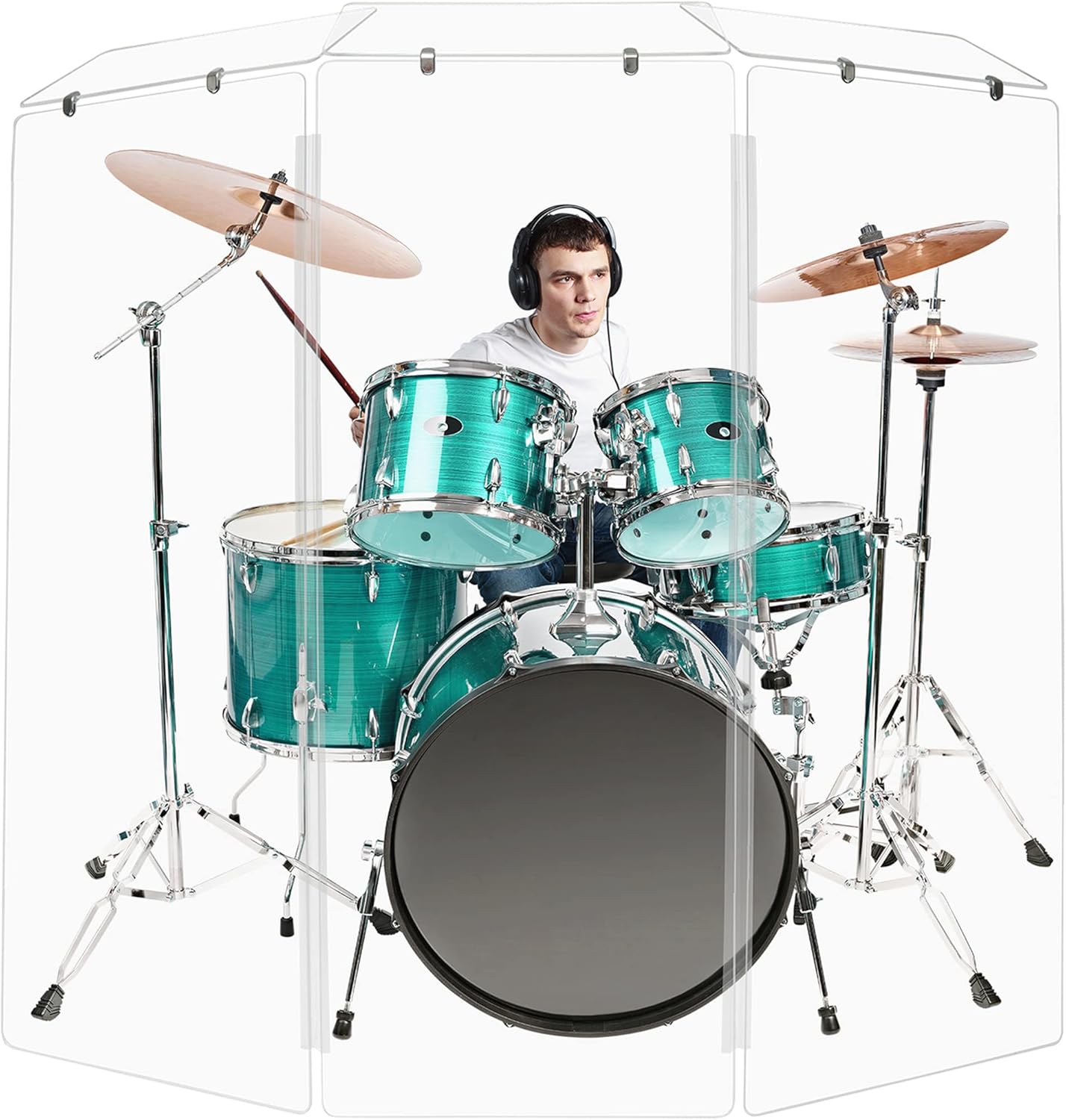 Premium 5ft Drum Shield with Deflectors for Superior Sound Control
