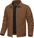 TACVASEN Mens Lightweight Windbreaker Full Zip Up Laydown Collar 2