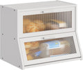 Large Bread Box Double Layer Bamboo Bread Box for Kitchen Counter