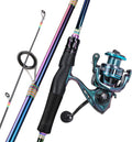 Spinning Fishing Reel Rod Combo Two-Piece - Colorful Portable Set