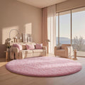 Ophanie Round Rugs 6Ft Pink Circle Area Rug for Cozy Spaces