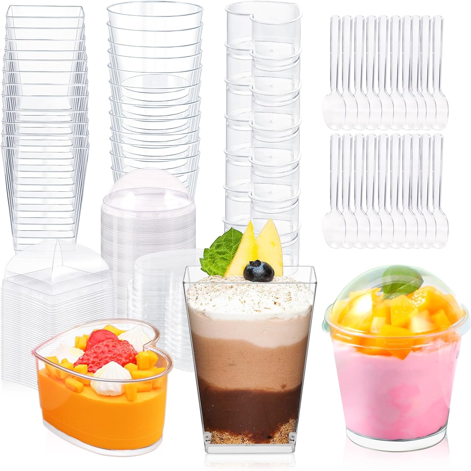 360 Pack Dessert Cups with Lids and Spoons for Parties