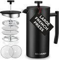 French Press Coffee Maker 50 OZ - Large Insulated Stainless Steel