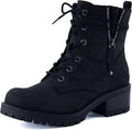 Dunes Women's Kobe Heeled Combat Boots - Comfortable Memory Foam Ankle