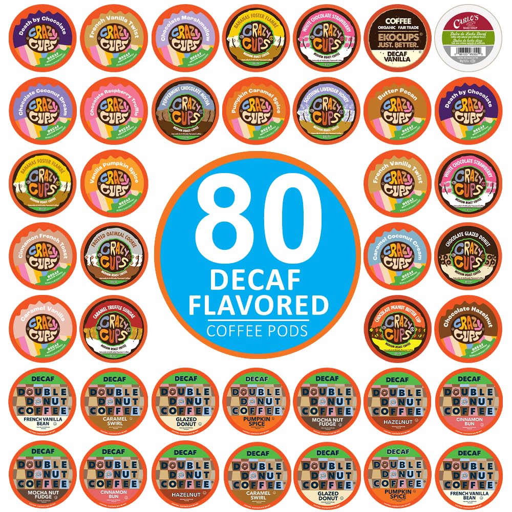Flavored Decaf Coffee Pods Variety Pack for Keurig Brewers