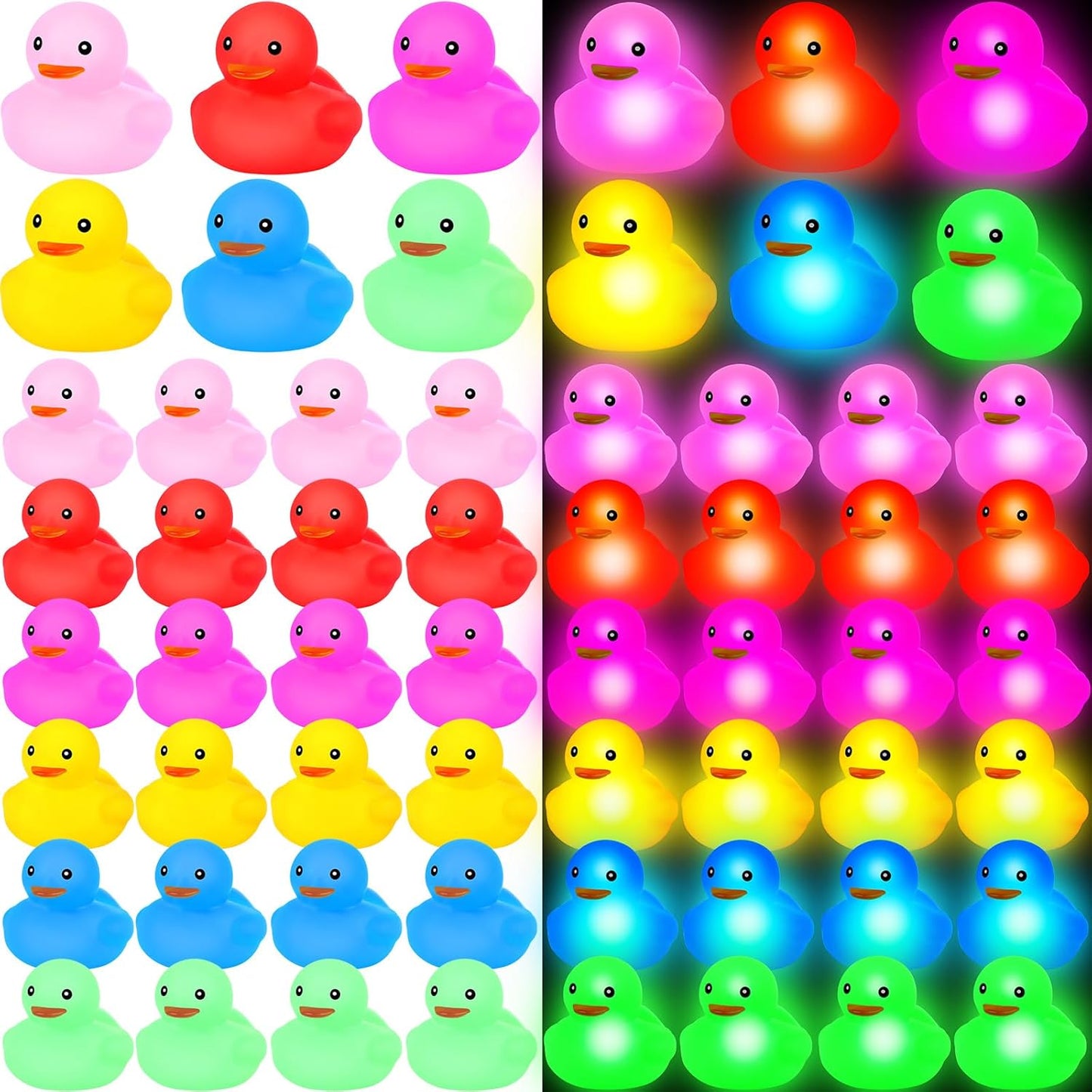 Deekin 100 Pcs LED Light Up Rubber Duck for Parties and Fun