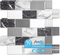 Peel and Stick Black White Grey Marble Wall Tiles 12in x12in - Thicker