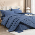 Litanika Super King Comforter Set Ocean Blue - Oversized 7-Piece King