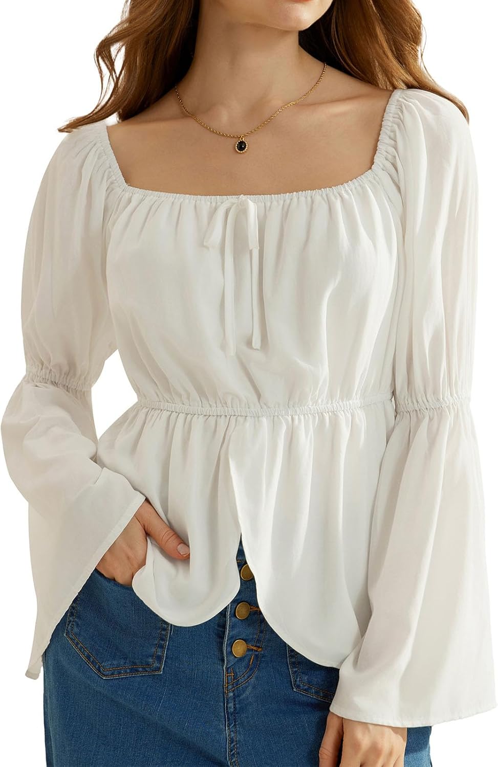 Scarlet Darkness Renaissance Peasant Blouses for Women Off Shoulder