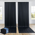 20ft x 12ft Black Backdrop Curtain - Extra-Long Wrinkle-Free Drapes