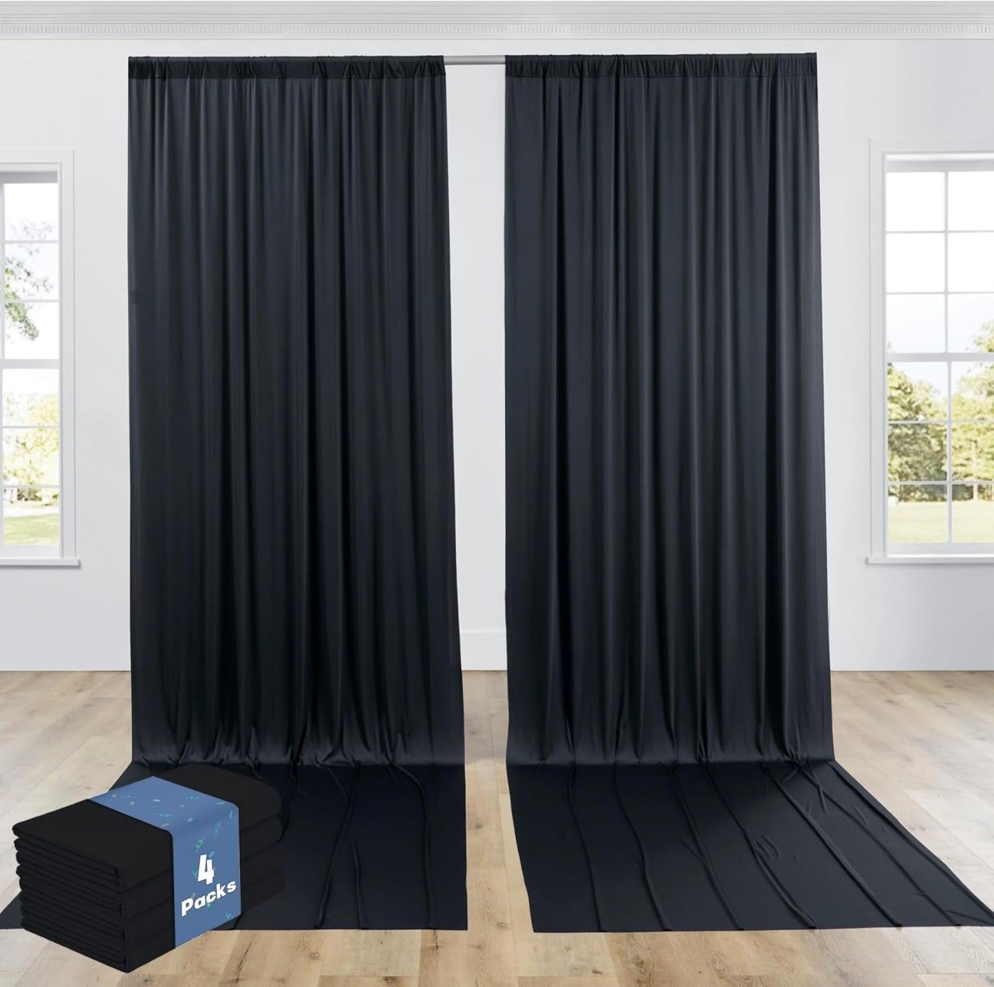 20ftx12ft Black Backdrop Curtain for Stunning Event Decor