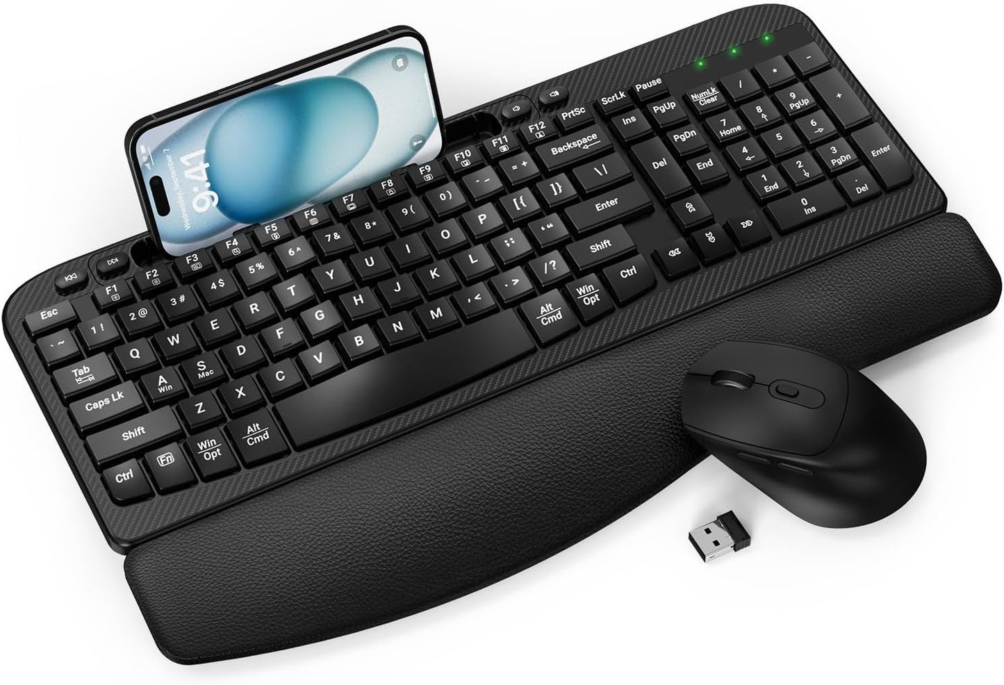 EAYBLLY Ergonomic Combo: Wave Keys, Cushioned Rest