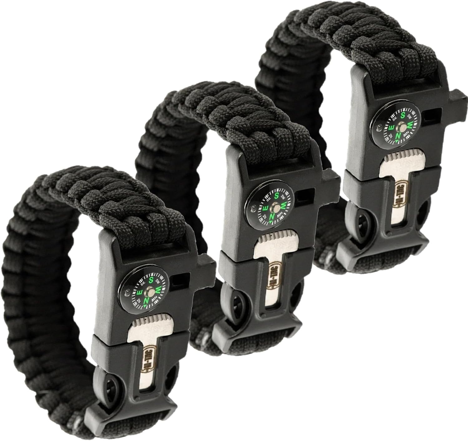 M-Tac Survival Paracord Bracelet - 12ft Cord - Emergency Whistle Compass