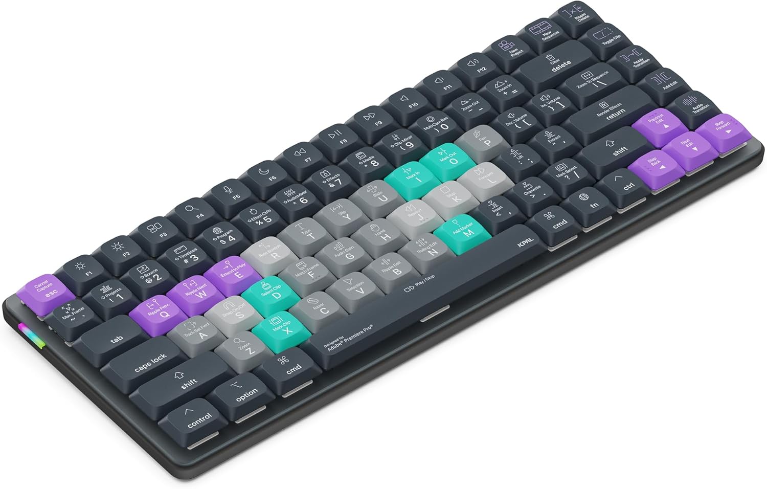 JCPAL Adobe Premiere Pro Keyboard for Mac and PC - Compact Design