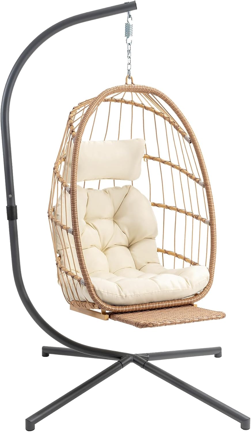 Yechen Hanging Egg Chair with Stand and Footrest for Relaxation