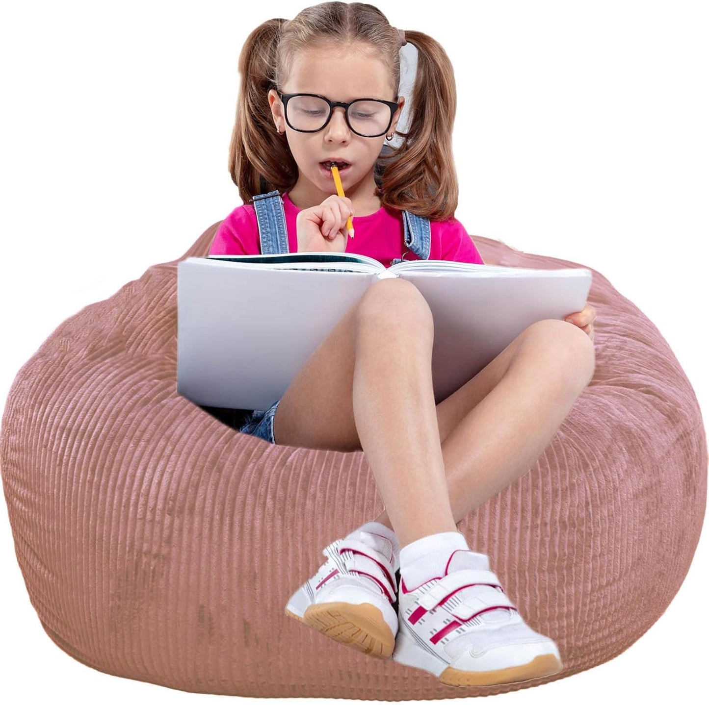 Kisoy Memory Foam Rabbit Fur Bean Bag: Ultra Soft & Fluffy - Teens & Kids