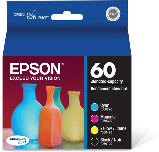 EPSON 60 DURABrite Ink Combo Pack - Vivid Colors & Sharp Text!